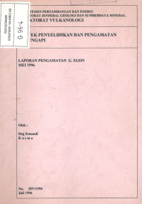 Image of Laporan Pengamatan G. Egon, Mei 1996
