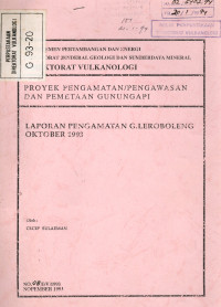 Image of Laporan Pengamatan G. Leroboleng, Oktober 1993