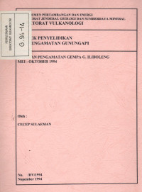 Image of Laporan Pengamatan Gempa G. Ili Boleng, Mei - Oktober 1994