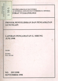 Image of Laporan Pengamatan Gunung Sirung, Juni 1998
