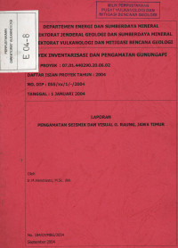 Image of Laporan Pengamatan Seismik dan Visual G. Raung, Jawa Timur