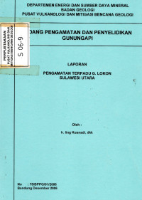 Image of Laporan Pengamatan Terpadu G. Lokon, Sulawesi Utara