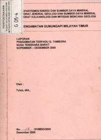 Image of Laporan Pengamatan Terpadu G. Tambora Nusa Tenggara Barat