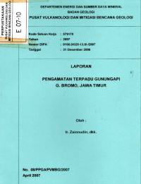 Image of Laporan Pengamatan Terpadu Gunungapi G. Bromo, Jawa Timur