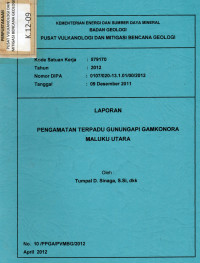Image of Laporan Pengamatan Terpadu GunungApi Gamkonora Maluku Utara