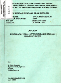 Image of Laporan Pengamatan Visual, Deformasi dan Kegempaan G. Api Batur