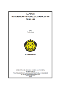 Laporan pengembangan SOP penyelidikan aspal buton