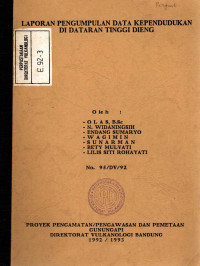 Image of Laporan Pengumpulan Data Kependudukan Di Dataran Tinggi Dieng