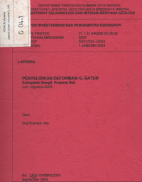 Image of Laporan Penyelidikan Deformasi G. Batur Kab. Bangli, Prov. Bali