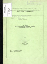 Image of Laporan Penyelidikan Deformasi G. Slamet Dengan Metoda EDM