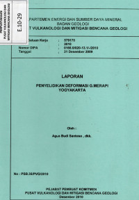 Image of Laporan Penyelidikan Deformasi Gunung Merapi, Yogyakarta.