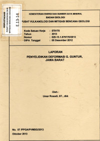 Image of Laporan Penyelidikan Deformasi GunungApi Guntur,Jawa Barat