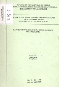Image of Laporan Penyelidikan Gaya Berat G. Ambang Sulawesi Utara
