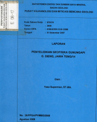 Image of Laporan Penyelidikan Geofisika Gunungapi G. Dieng, Jawa Tengah