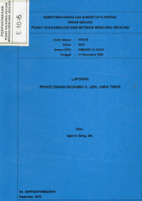 Image of Laporan Penyelidikan Geokimia G. Ijen, Jawa Timur