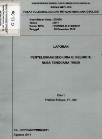 Image of Laporan Penyelidikan Geokimia G. Kelimutu Nusa Tenggara Timur.