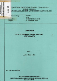 Image of Laporan penyelidikan geokimia Gunung Merapi, Yogyakarta.