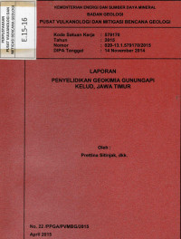 Image of Laporan Penyelidikan Geokimia Gunungapi Kelud, Jawa Timur