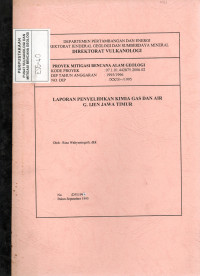 Image of Laporan Penyelidikan Kimia Gas dan Air G. Ijen Jawa Timur