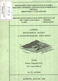Image of Laporan Penyelidikan Magnet G. Tangkubanparahu, Jawa Barat