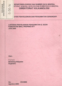 Image of Laporan Penyelidikan Pengamatan G. Egon Kab. Sika , Prov. NTT