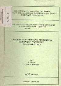 Image of Laporan Penyelidikan Petrokimia G. Api Tangkoko Sulawesi Utara