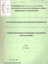 Image of Laporan Penyelidikan Petrokimia G. Ile Boleng Adonara -Flores