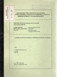 Image of Laporan Penyelidikan Seismik Gunung Semeru