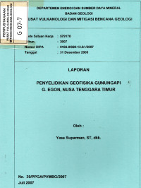 Image of Laporan Penyelidkan Geofisika G. Api G. Egon , NTT.