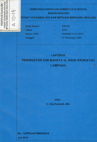Image of Laporan Peringatan Dini Bahaya G. Anak Krakatau Lampung