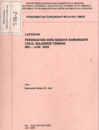 Image of Laporan Peringatan dini Bahaya G. Api Colo, Sulawesi Utara