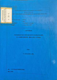 Image of Laporan Peringatan dini Bahaya G. Api G. Gamkonora, Maluku Utara