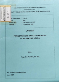 Image of Laporan Peringatan dini Bahaya G. Api G. Ibu, Maluku Utara