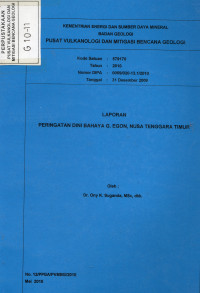 Image of Laporan Peringatan dini Bahaya G. Egon, NTT .