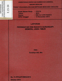 Image of Laporan Peringatan Dini Bahaya Gunung Api Semeru , Jawa Timur