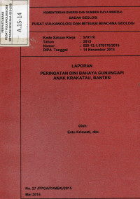 Image of Laporan Peringatan Dini Bahaya Gunungapi Anak Krakatau, Banten