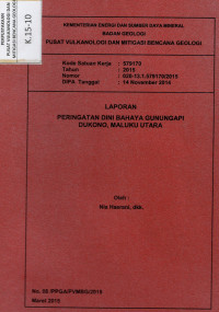 Image of Laporan Peringatan Dini Bahaya Gunungapi Dukono, Maluku Utara