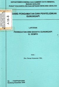 Image of Laporan Peringatan Dini Bahaya Gunungapi G. Dempo