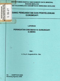 Image of Laporan Peringatan Dini Bahaya Gunungapi G. Dieng