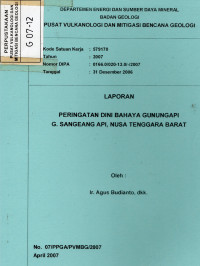 Image of Laporan Peringatan Dini Bahaya Gunungapi G. Sangeang Api , NTB