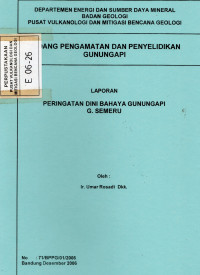Image of Laporan Peringatan Dini Bahaya Gunungapi G. Semeru