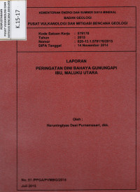 Image of Laporan Peringatan Dini Bahaya Gunungapi Ibu, Maluku utara