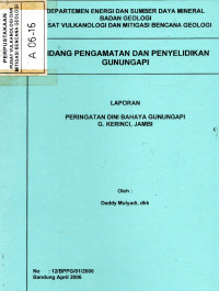 Image of Laporan Peringatan Dini Bahaya Gunungapi Kerinci, Jambi.