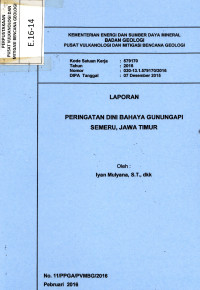 Image of Laporan Peringatan Dini Bahaya Gunungapi Semeru, Jawa Timur.