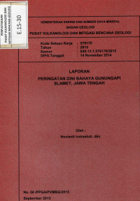Image of Laporan Peringatan Dini Bahaya Gunungapi Slamet, Jawa Tengah.