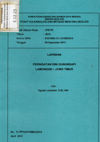Image of Laporan Peringatan Dini Gunung Api Lamongan - Jawa Timur