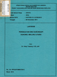 Image of Laporan Peringatan Dini GunungApi Dukono, Maluku Utara