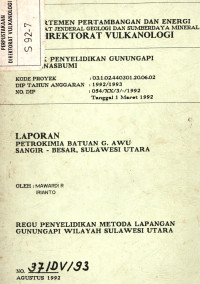 Image of Laporan Petrokimia Batuan G. Awu Sangir - Besar, Sulawesi Utara