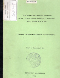 Image of Laporan Petrokimia G. Batur dan Sekitarnya