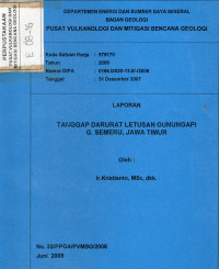 Image of Laporan Tanggap Darurah Letusan Gunungapi G. Semeru, Jawa Timur